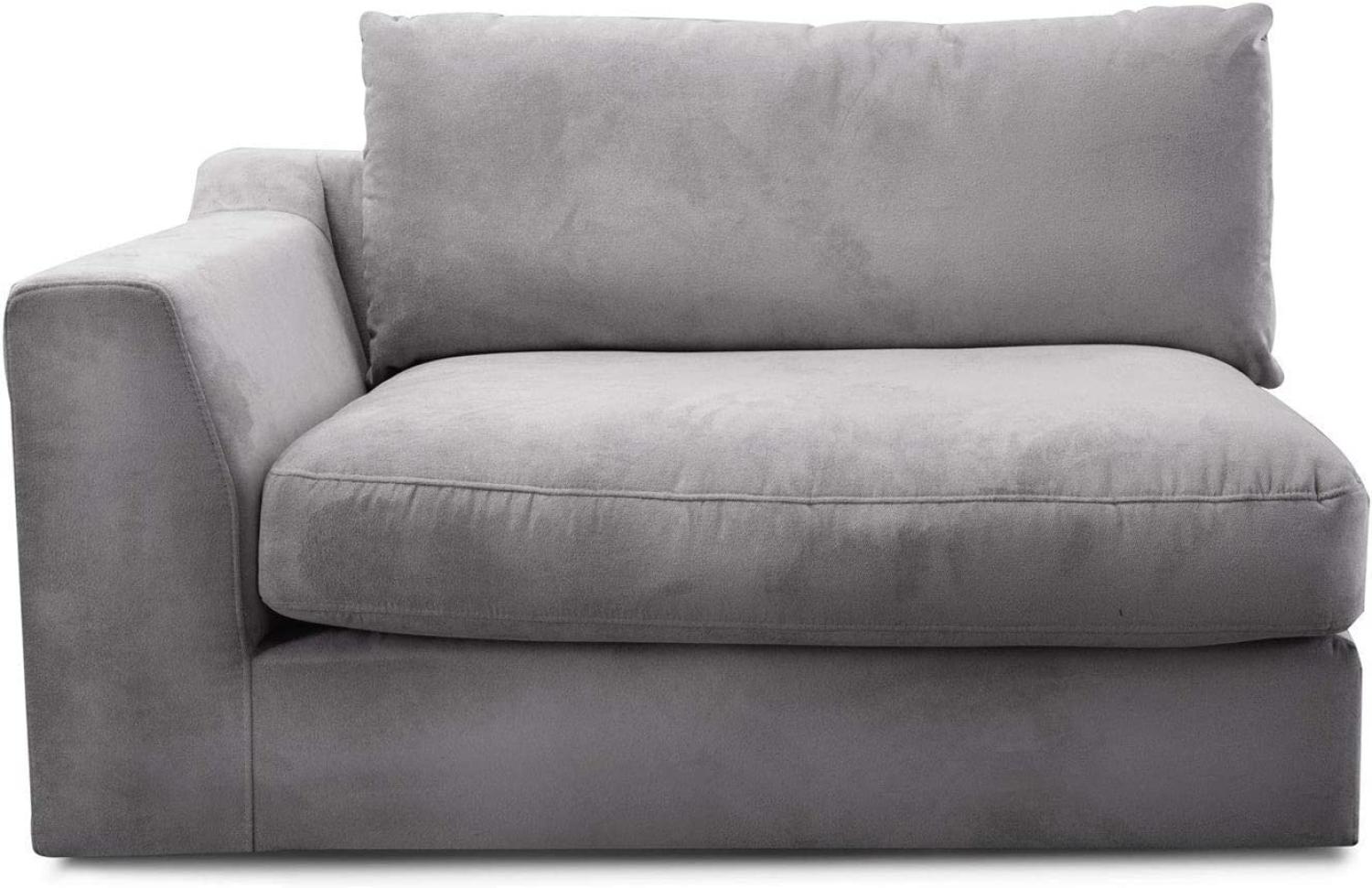 CAVADORE Sofa-Modul "Fiona"mit Armteil links / individuell kombinierbar als Ecksofa, Big Sofa oder Wohnlandschaft / 138 x 90 x 112 / Webstoff silbergrau Bild 1