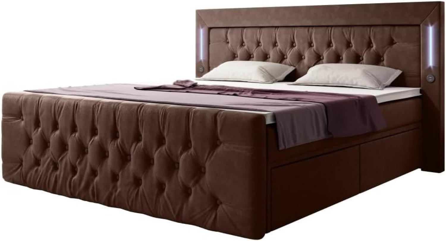 Boxspringbett Charme 160x200 H2 Braun Bild 1