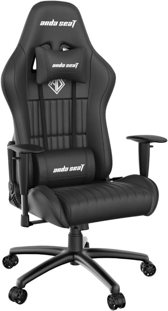 Anda Seat Jungle Pro Gaming Stuhl Schwarz - Premium Leder Gaming Chair, Ergonomischer Bürostuhl mit Unterstützung der Lendenwirbelsäule und Kissen - Gamer Stuhl für Erwachsene und Jugendliche Bild 1