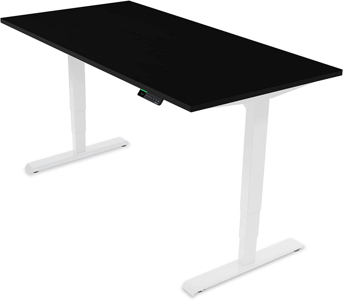 Desktopia Pro X - Elektrisch höhenverstellbarer Schreibtisch / Ergonomischer Tisch mit Memory-Funktion, 7 Jahre Garantie - (Schwarz, 120x80 cm, Gestell Weiß) Bild 1