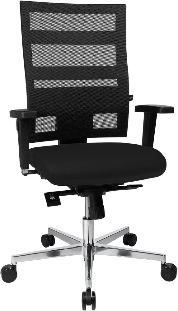 Topstar Sitness X-Pander Plus, ergonomischer Bürostuhl, Schreibtischstuhl, inkl. Multifunktions-Armlehnen, Body-Balance Tec-Gelenk, Stoff, schwarz, 61 x 59 x 130 cm Bild 1