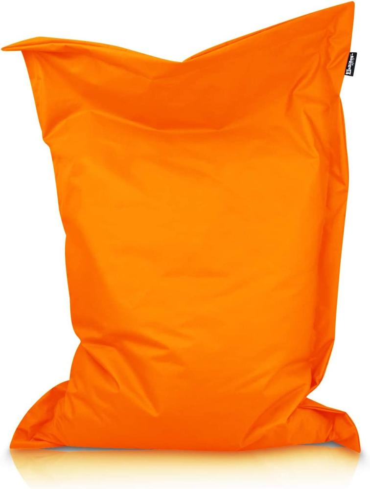 BuBiBag XXL Sitzsack, Outdoor Sitzsäcke für Kinder und Erwachsene, Bodenkissen Beanbag Fatboy wetterfest (Orange 145x110cm) Bild 1