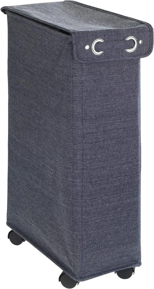 Textilwäschekorb, CORNO PRIME Behälter mit Verschluss und Rollen - 43 l, 60 x 18,5 x 40 cm, WENKO Bild 1
