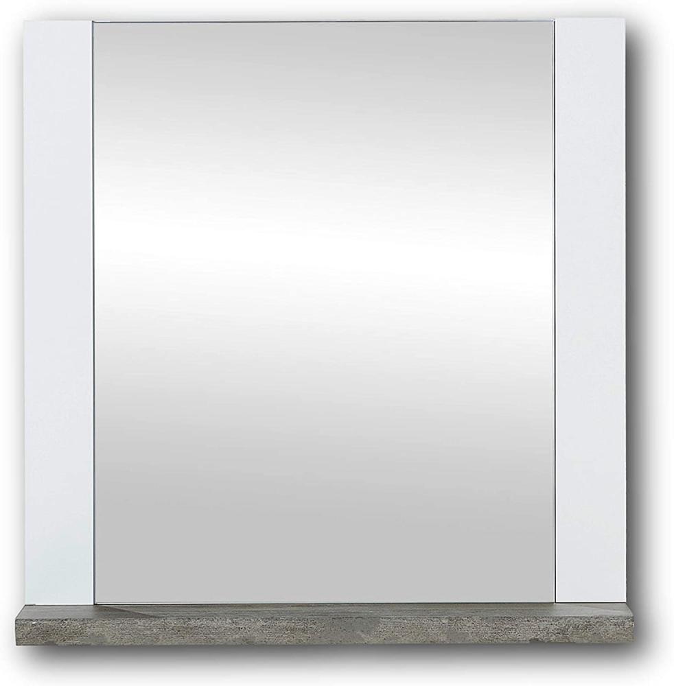 Wandspiegel 'Mateo' hochwertiger, pflegeleichter Spiegel für Flur & Garderobe, Weiß/ Driftwood Optik, 66 x 70 x 14 cm (B/H/T) Bild 1