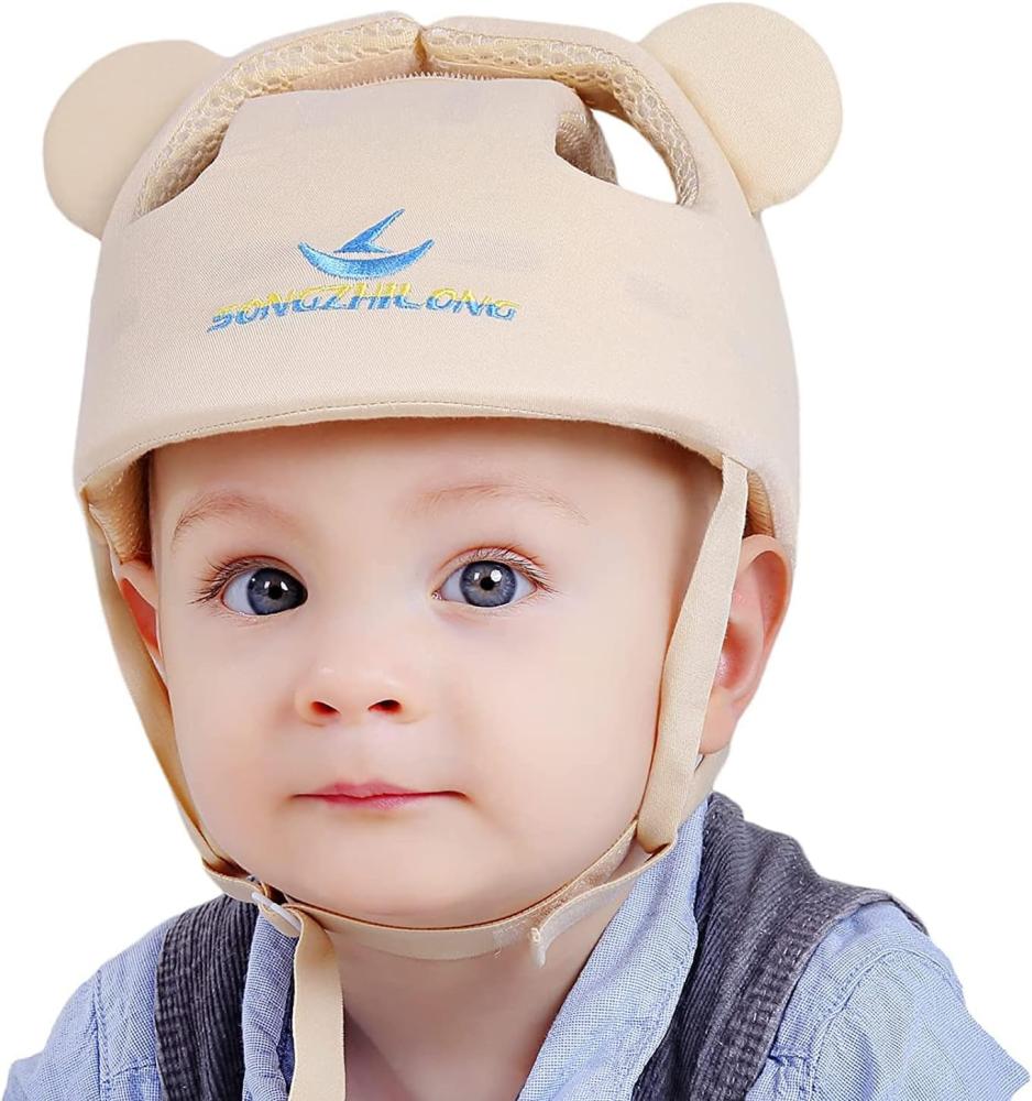 IULONEE Baby Schutzhelm Einstellbare Kinder Sturzhelm Kopfschutz Schutzgeschirre Kappe Safehead Baby Helm (Beige) Bild 1