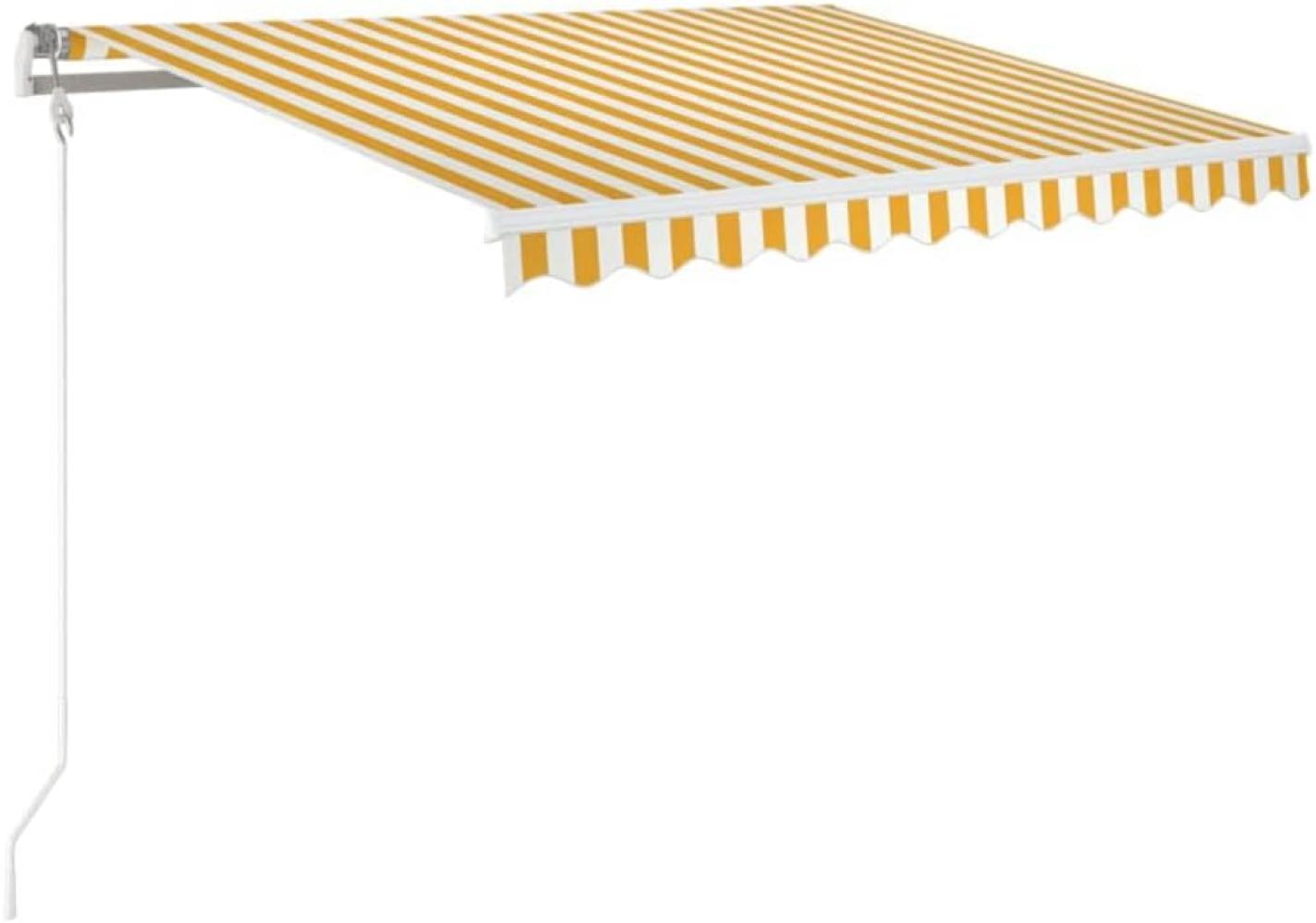 Gelenkarmmarkise Automatisch 350x250 cm Gelb und Weiß Bild 1