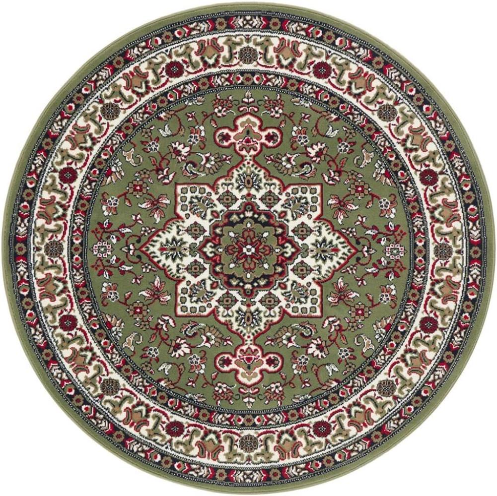 Orientalischer Kurzflor Teppich Parun Täbriz - grün - 160 cm Durchmesser Bild 1