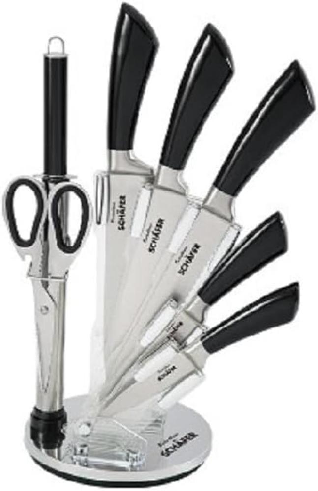 Schäfer Messerblock Messerset Metallic Black (8tlg) Ergonomische Griffe Bild 1