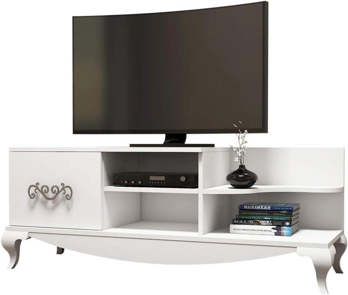 Selsey TV-Lowboard, Holzwerkstoff, Weiß, 130 x 45 x 51 Bild 1