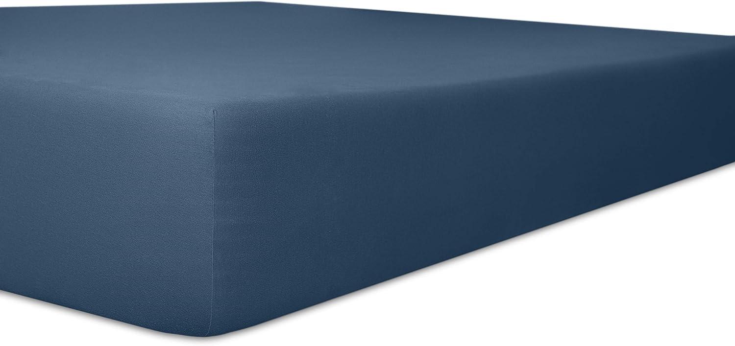 Kneer Exclusiv Stretch Spannbetttuch für hohe Matratzen & Wasserbetten Qualität 93 Farbe marine 200x220-200x240 cm Bild 1