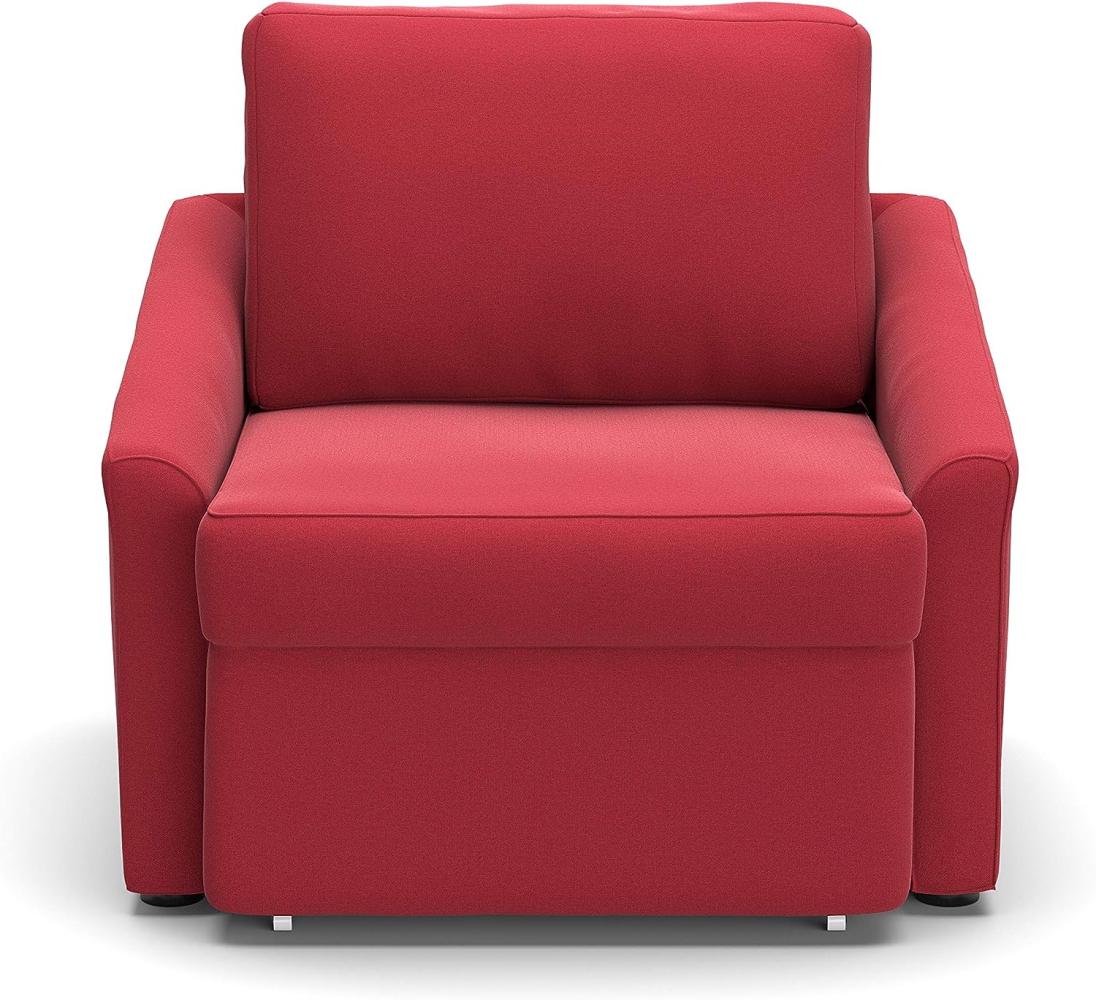 DOMO. collection Relax Sessel | Dauerschläfer Boxspring Sofa mit Schlaffunktion | Schlafsessel Gästebett Schlafsofa | 108 x 96 x 86 cm | rot Bild 1