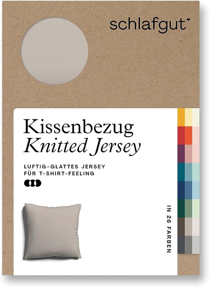 Schlafgut Knitted Jersey Bettwäsche | Kissenbezug einzeln 80x80 cm | sand-mid Bild 1
