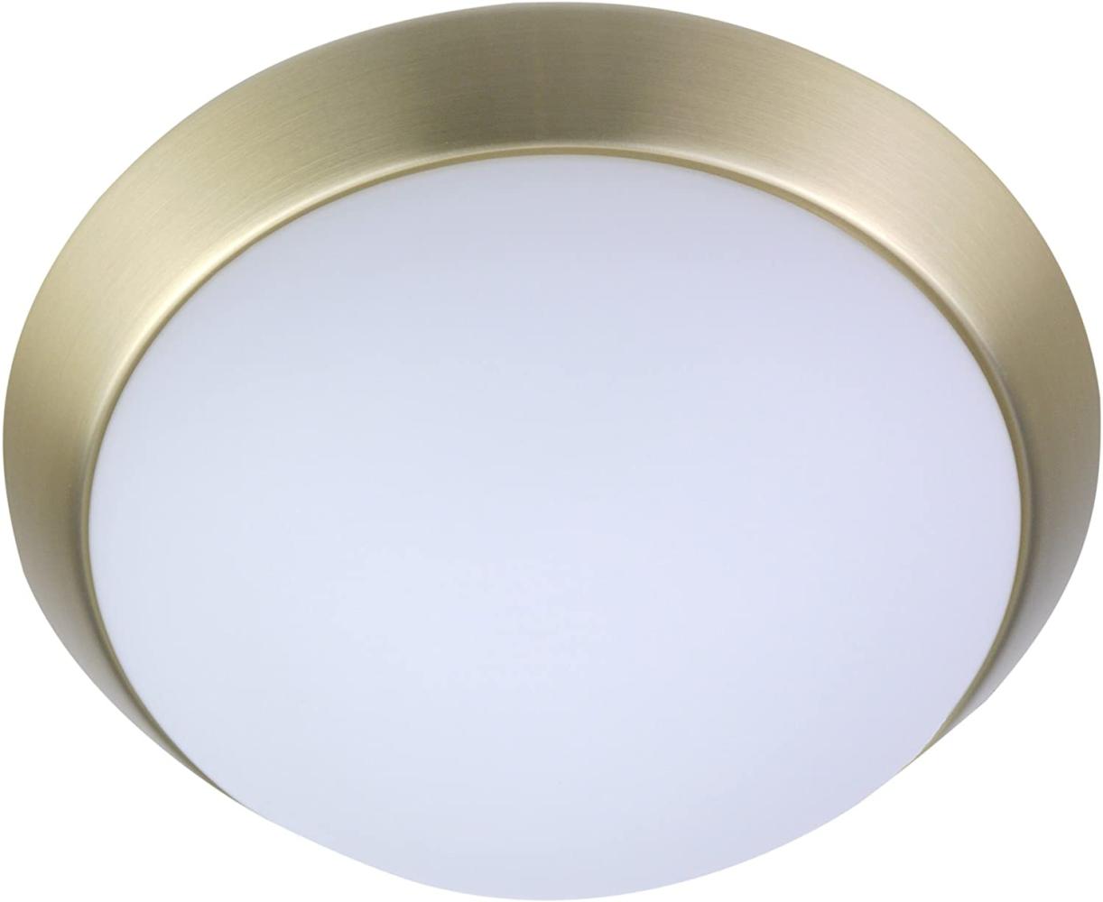 LED-Deckenleuchte rund, Opalglas matt, Dekorring Messing matt, Ø 40cm Bild 1