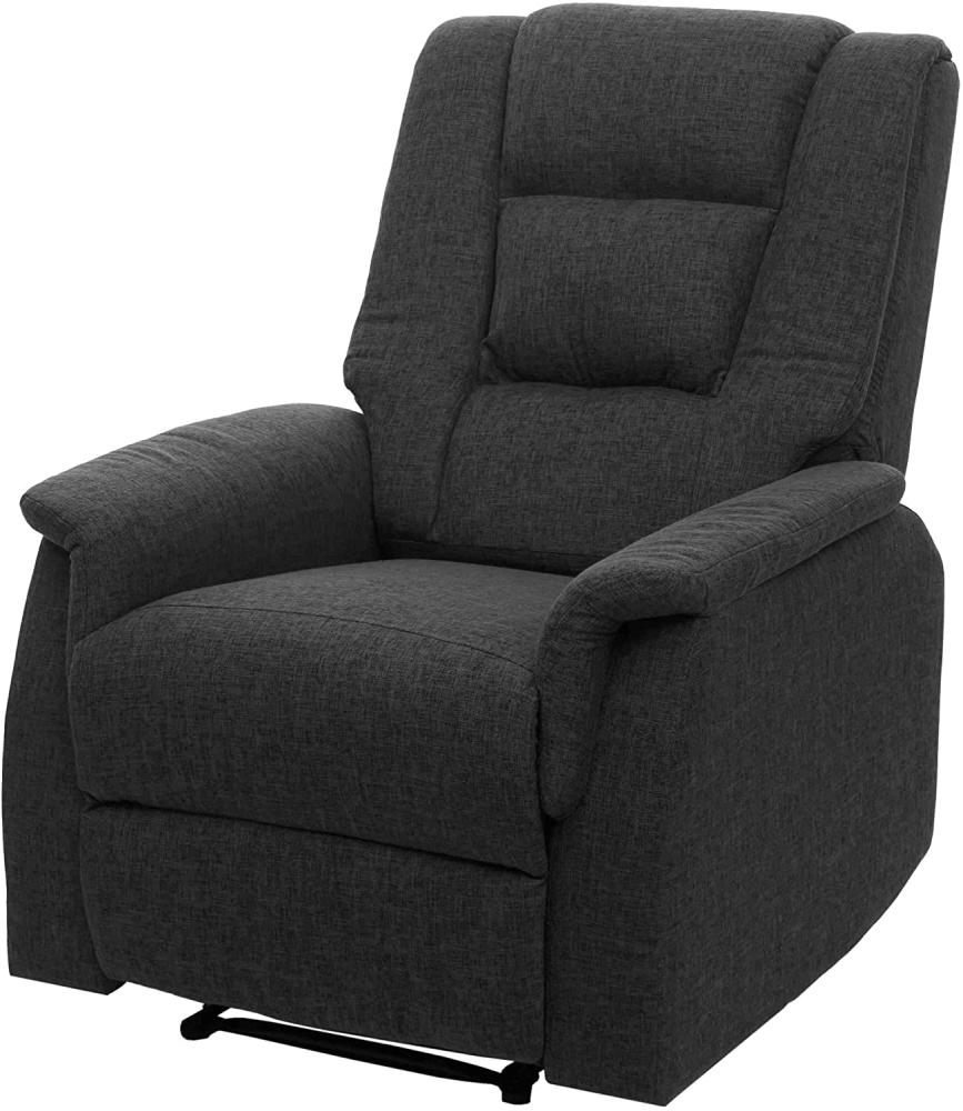 Fernsehsessel HWC-F23, Relaxsessel Liege Sessel, Stoff/Textil 102x79x96cm ~ grau inkl. Massage- und Wärmefunktion Bild 1