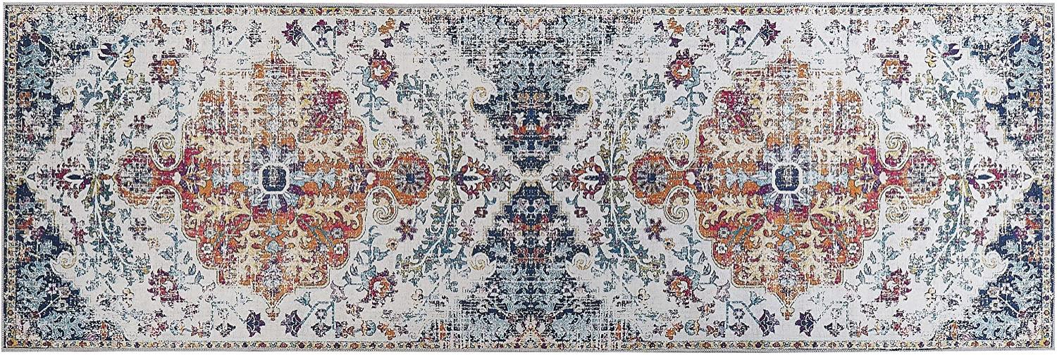 Teppich mehrfarbig orientalisches Muster 80 x 240 cm Kurzflor ENAYAM Bild 1
