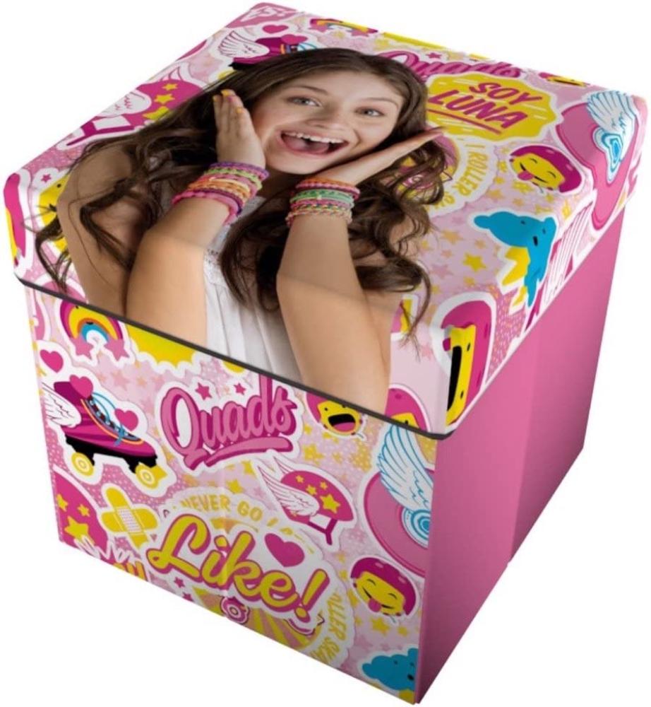 Soy Luna Sitzwürfel Sitzhocker Spielzeugkiste Klappbox pink Bild 1