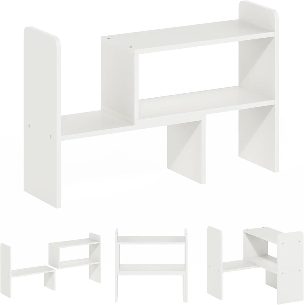 Furinno Classic Schreibtisch-Organizer-Bücherregal, Weiß Bild 1