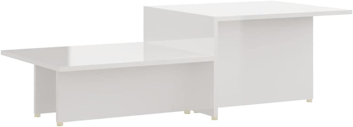 Couchtisch Hochglanz-Weiß 111,5x50x33 cm Holzwerkstoff Bild 1