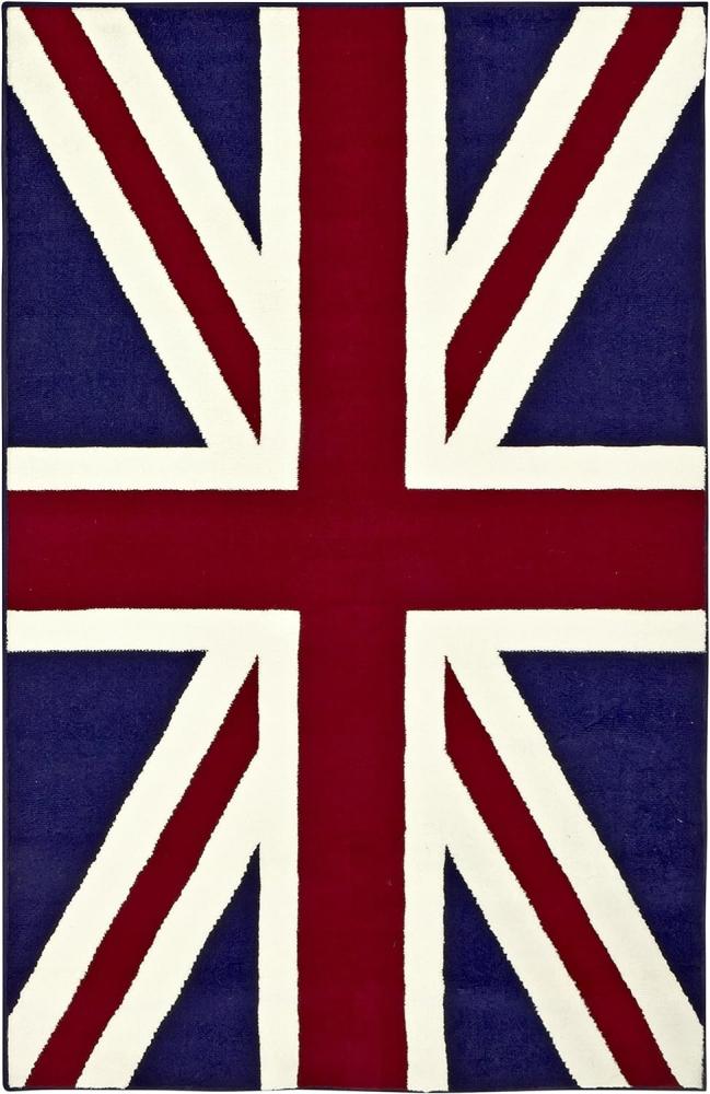 Union Jack England/London Fahne Teppich - blau, rot, creme - 140x200x0,9cm Bild 1