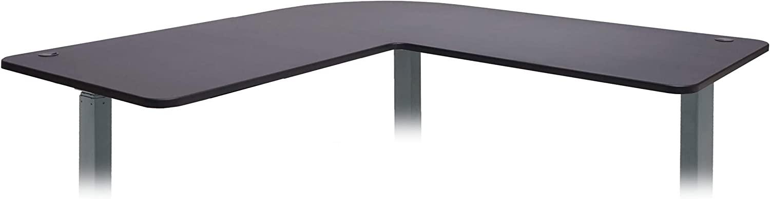 Tischplatte HWC-D40 für Eck-Schreibtisch, Schreibtischplatte, 90° ~ schwarz Bild 1