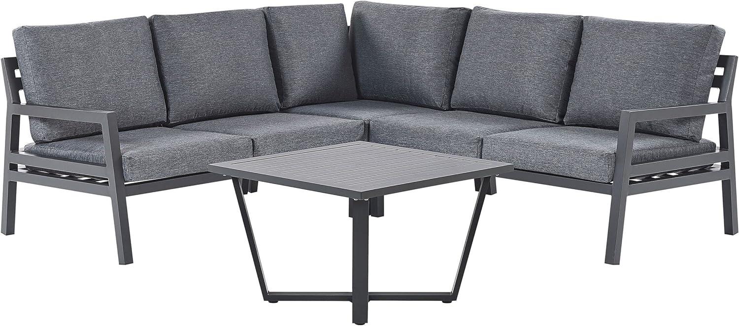 Lounge Set Aluminium 5-Sitzer Auflagen dunkelgrau VIZZINI Bild 1