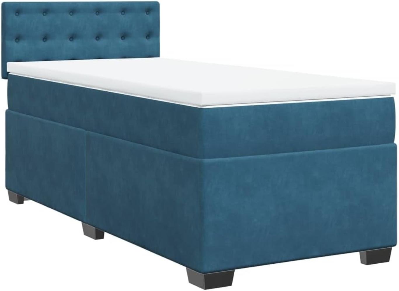 Boxspringbett mit Matratze Blau 90x190 cm Samt 3288490 Bild 1