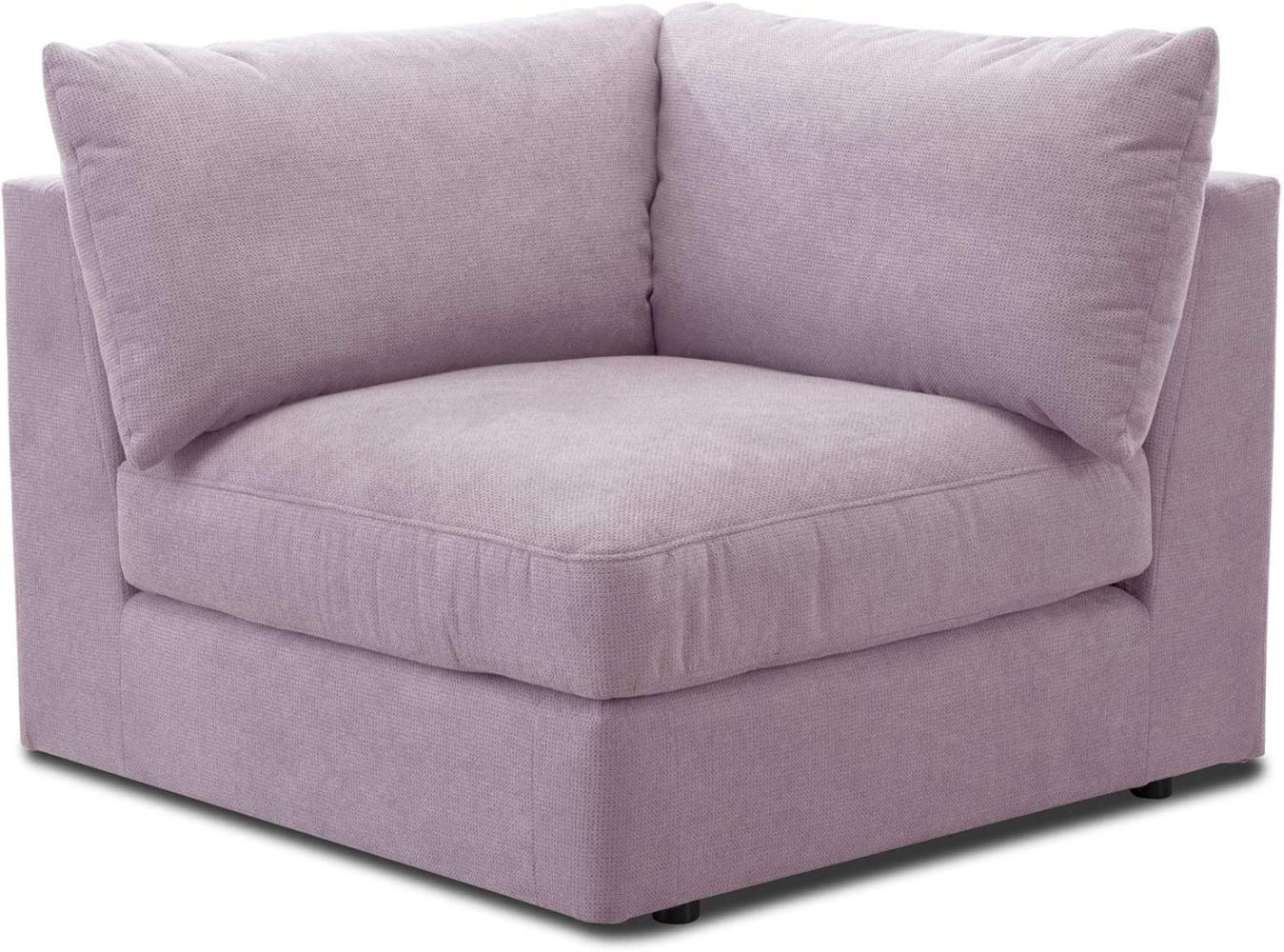CAVADORE Sofa-Modul "Fiona" Spitzecke / Ecke für Wohnlandschaft oder XXL-Sessel / 107 x 90 x 107 / Webstoff flieder-lila Bild 1