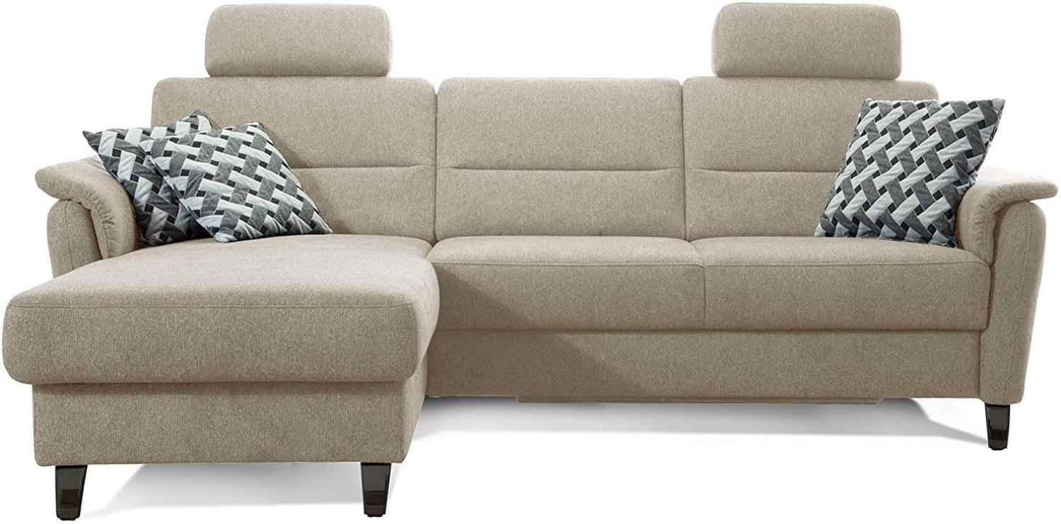 Cavadore Ecksofa Palera mit Federkern / L-Form Sofa mit Longchair links / 244 x 89 x 164 / Stoff Creme Bild 1