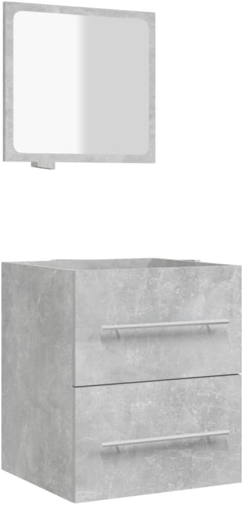 Badschrank mit Spiegel Betongrau 41x38,5x48 cm Bild 1