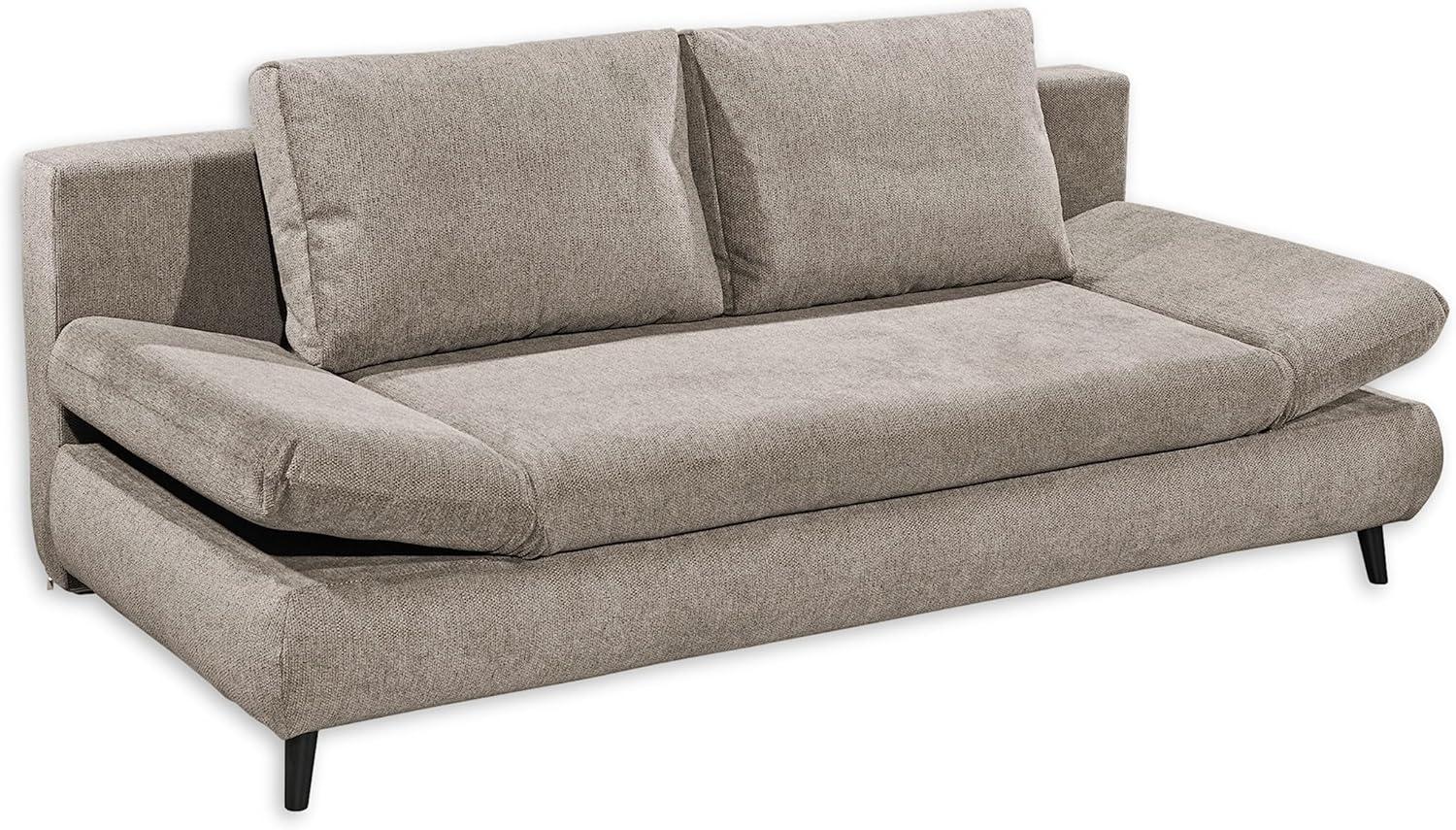 SUNNY Bequemes Schlafsofa mit Bettkasten, Taupe - Ausziehbares Sofa mit Schlaffunktion - 212 x 76 (88) X 101 cm (B/H/T) Bild 1