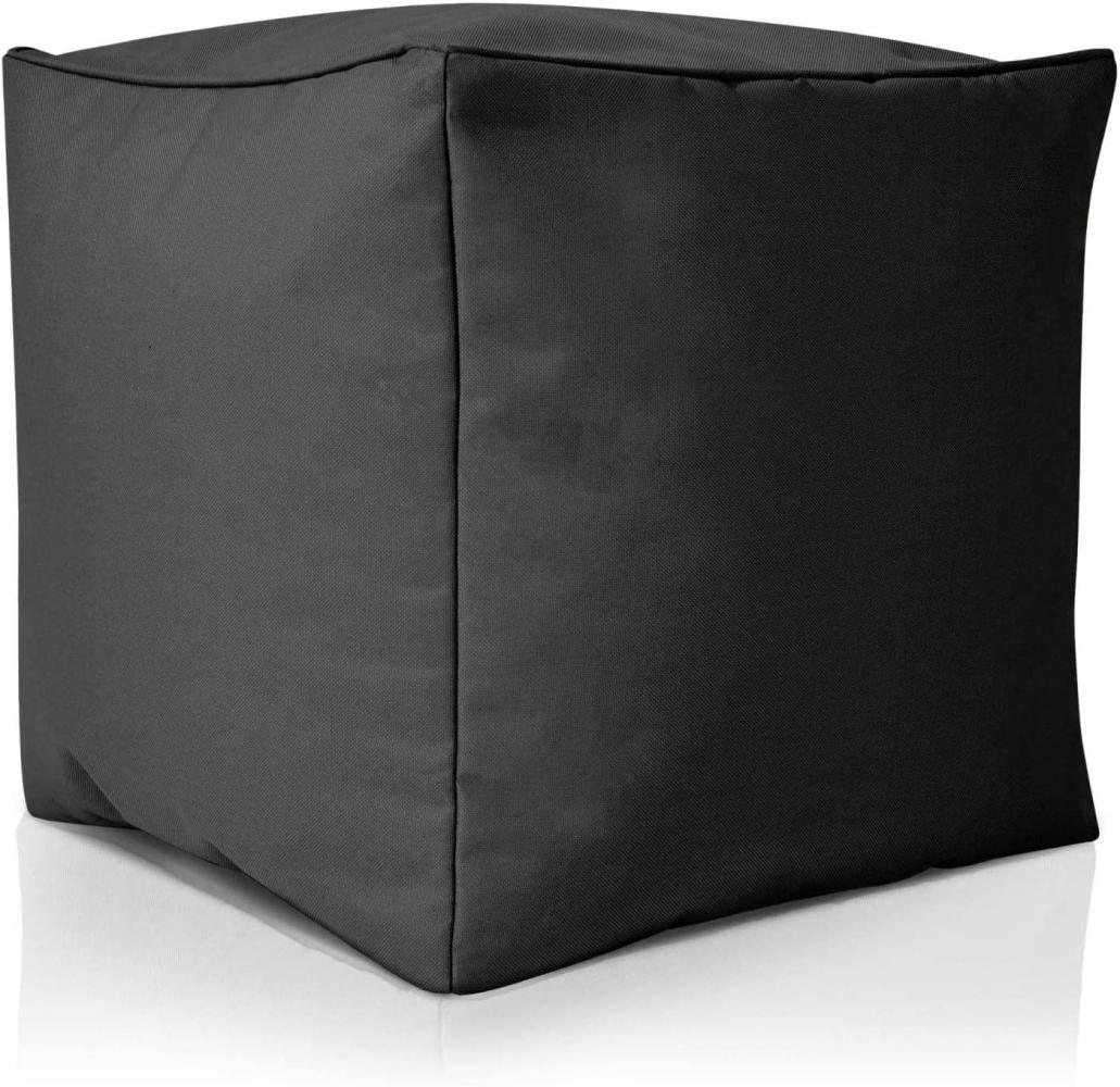 Green Bean© Sitzsack-Hocker "Cube" 40x40x40cm mit EPS-Perlen Füllung - Fußhocker Sitz-Pouf für Sitzsäcke - Sitzhocker Schwarz Bild 1