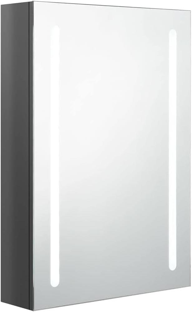 vidaXL LED-Bad-Spiegelschrank Glänzendes Grau 50x13x70 cm, Mit Beleuchtung [326498] Bild 1