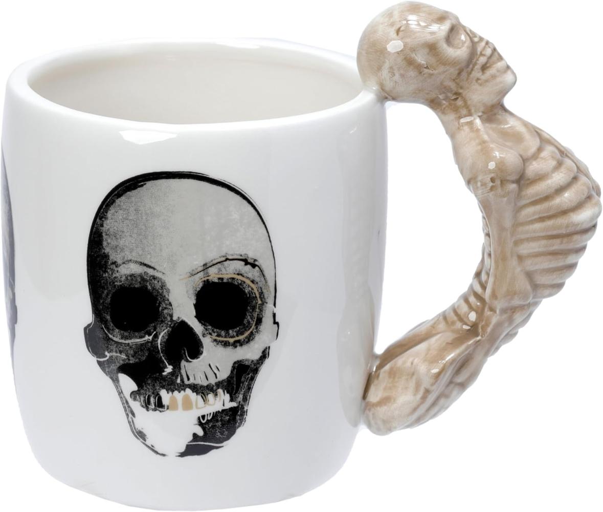 Totenkopf Tasse mit Skelett Henkel Bild 1