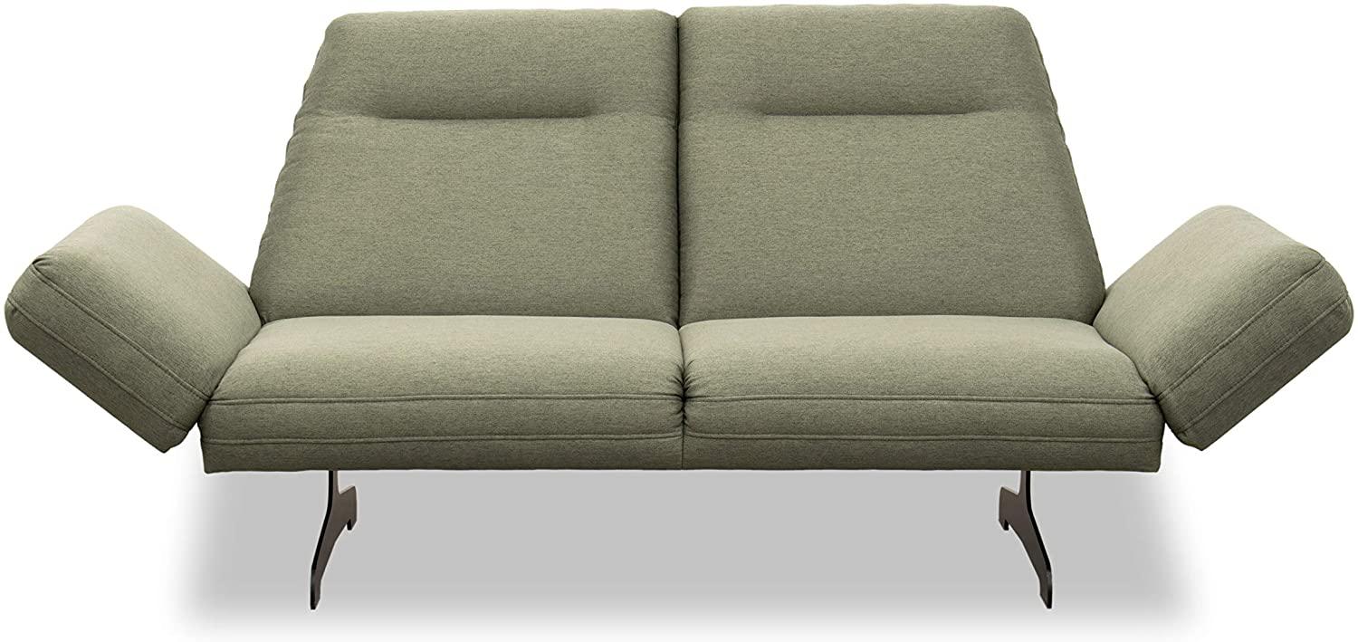 DOMO Collection Sofa Arezzo, elegante Designer Couch mit Relaxfunktion, 2er Polster, 2,5-Sitzer, grün, 239x99x94 Bild 1