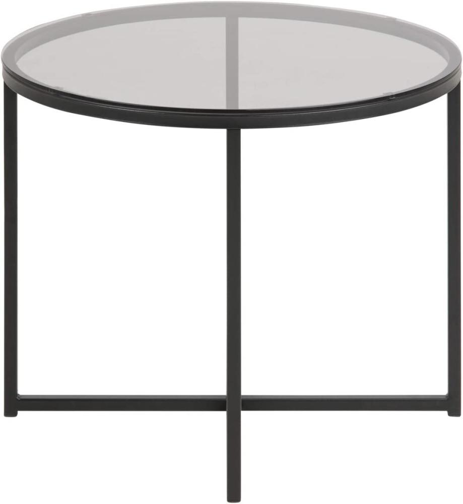 PKline 'Cape' Couchtisch, Glas rauchfarben/Metall Schwarz matt, Ø 55cm Bild 1