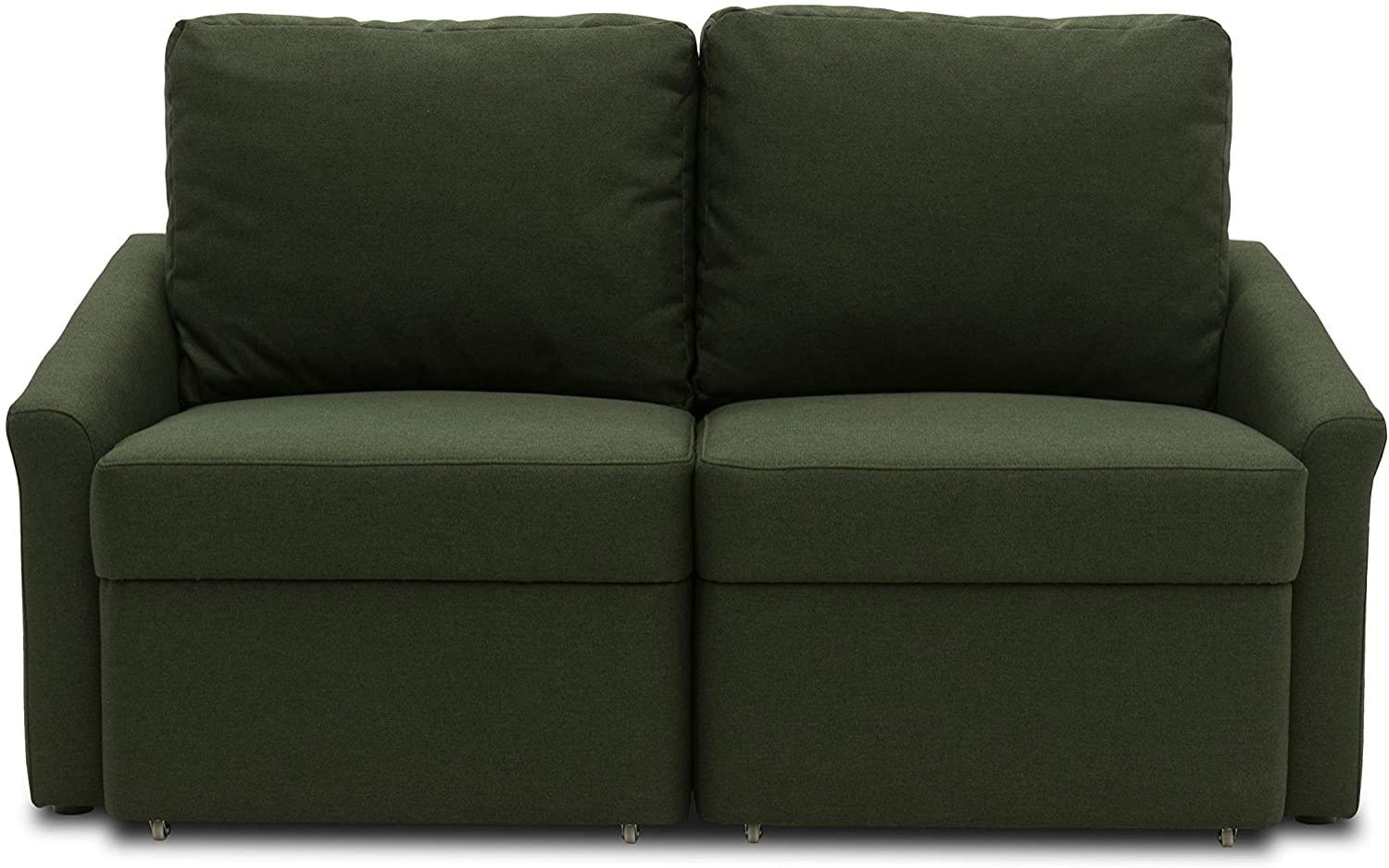 DOMO. collection Relax Couch | Dauerschläfer Boxspring Sofa mit Schlaffunktion | 2-Sitzer Schlafsofa Gästebett | 168 x 96 x 86 cm | grün Bild 1
