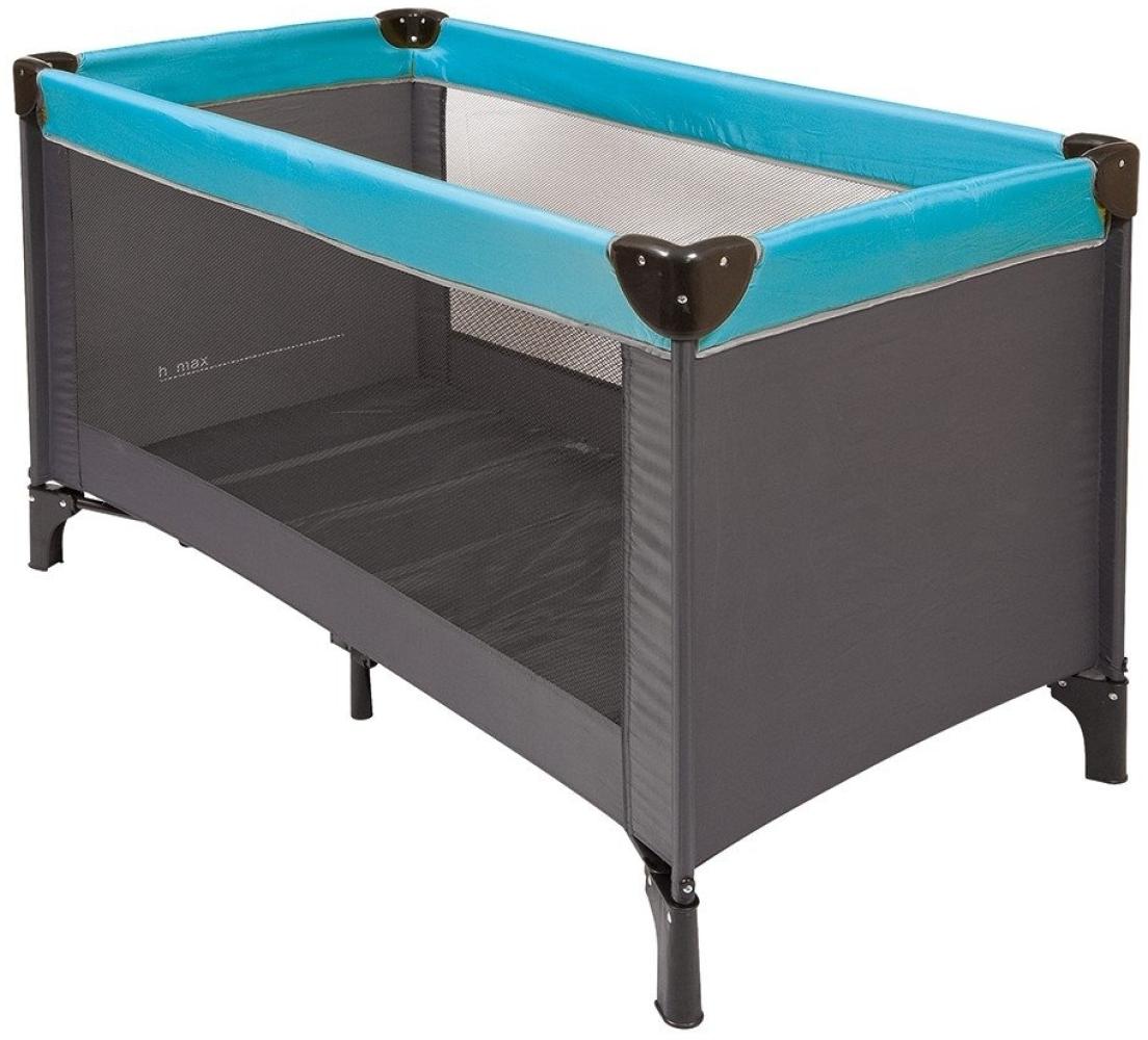 Nattou Reisebett für Babys mit Transporthülle, 120 x 60 x 75 cm, 100% Polyester, Grau/Blau Bild 1