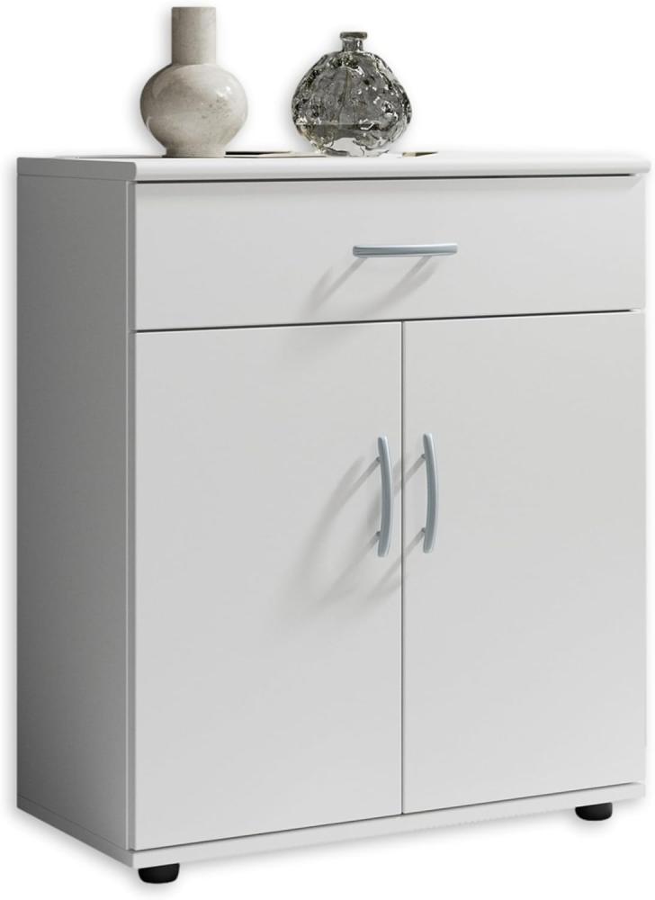LILLY Kommode in Weiß - Moderne Kommode mit Schublade und viel Stauraum für Wohnzimmer, Esszimmer und Flur - 60 x 70 x 30 cm (B/H/T) Bild 1