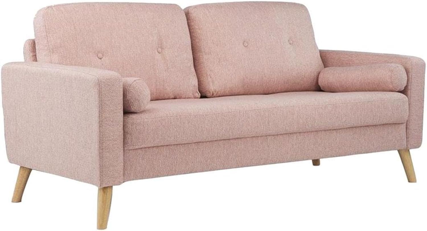3-Sitzer-Sofa TATUM - Stoff mit Wolle-Optik - Rosa Bild 1