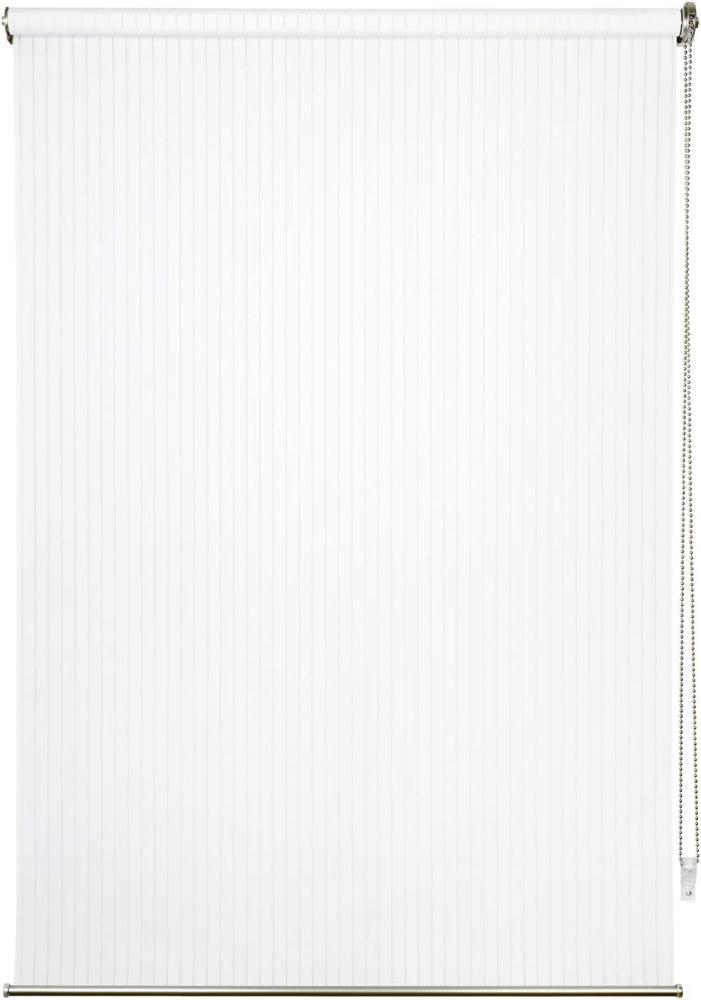 ondeco Tageslicht-Rollo, Design Stripe Wand-Deckenmontage, Sichtschutz Seitenzugrollo Sonnenschutz, Fenster innen lichtdurchlässig und Blickdicht - 160x160 cm - Weiß Bild 1