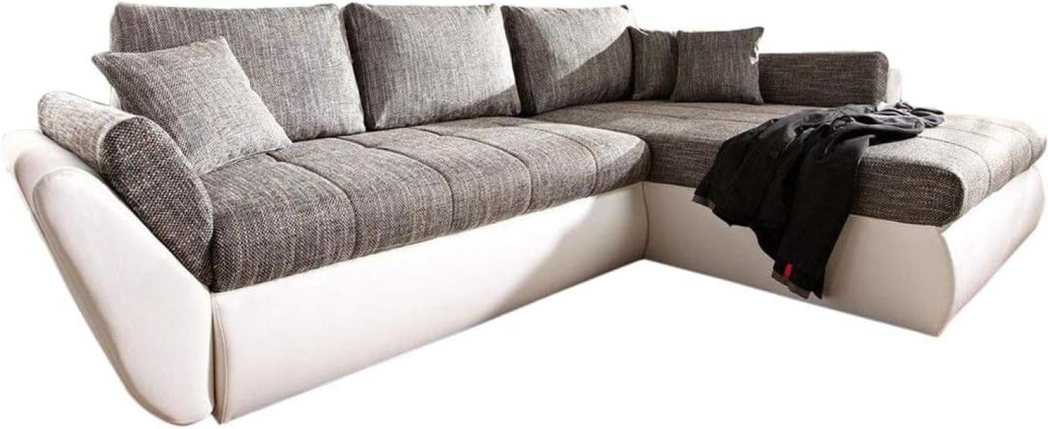 Couch Loana Weiss Grau 275x185 cm Schlaffunktion Ottomane variabel Bild 1