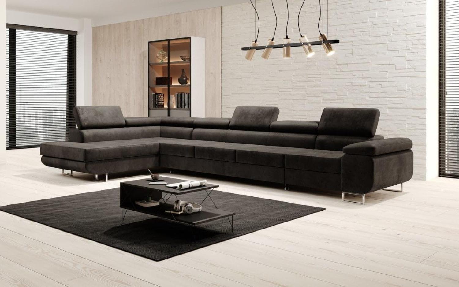 Designer Sofa Maxi mit Schlaf und Klappfunktion Dunkelbraun Links Bild 1