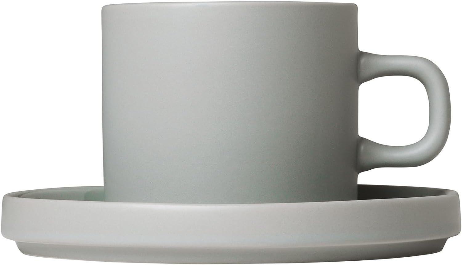 Blomus Pilar Set 2 Kaffeetassen, Kaffee Tasse, Becher, Keramik, Mirage Grey, 200 ml, 63911 Bild 1