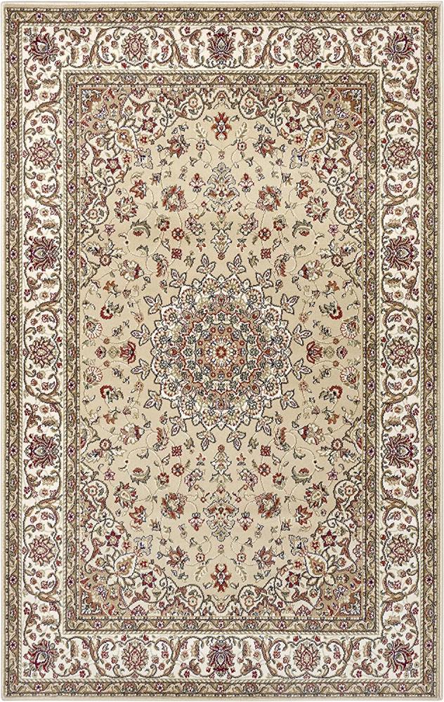 Orientalischer Kurzflor Teppich Zuhr Beige Creme Mehrfarbig - 80x150x1cm Bild 1