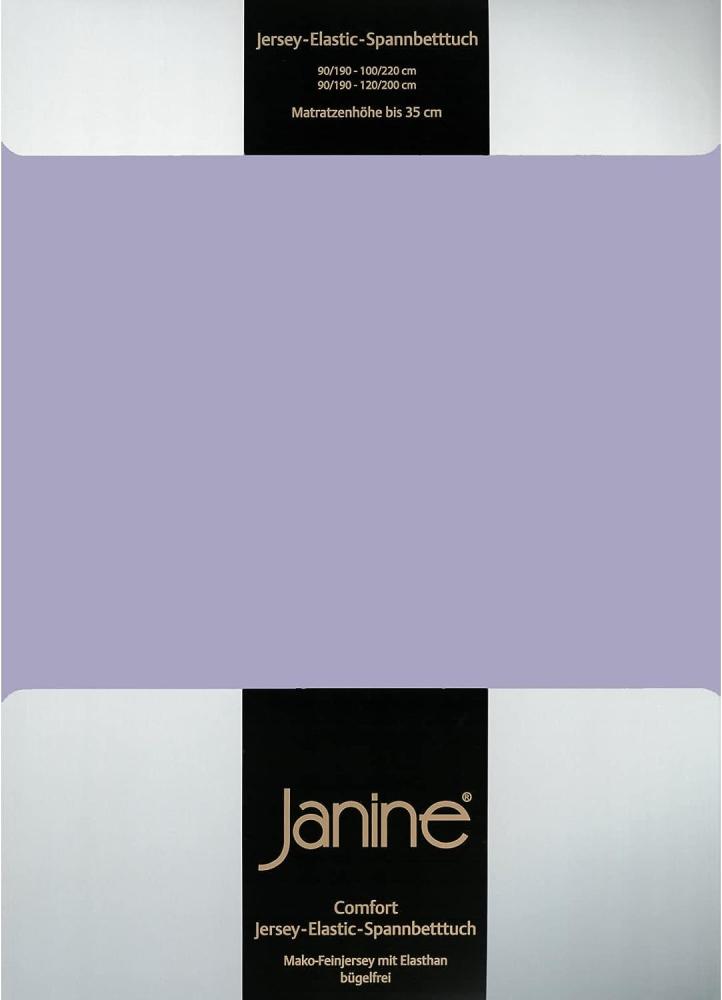 Janine Jersey Elastic Spannbetttuch | 90x190 cm - 100x220 cm | lavendel Bild 1