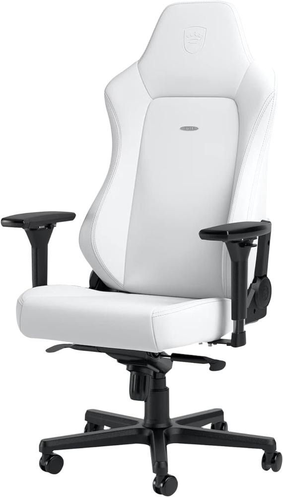 noblechairs Hero Gaming Stuhl - Bürostuhl Weiß Inklusive Kissen - Gaming Sessel High-Tech Kunstleder - Ergonomischer Stuhl - White Edition Bild 1