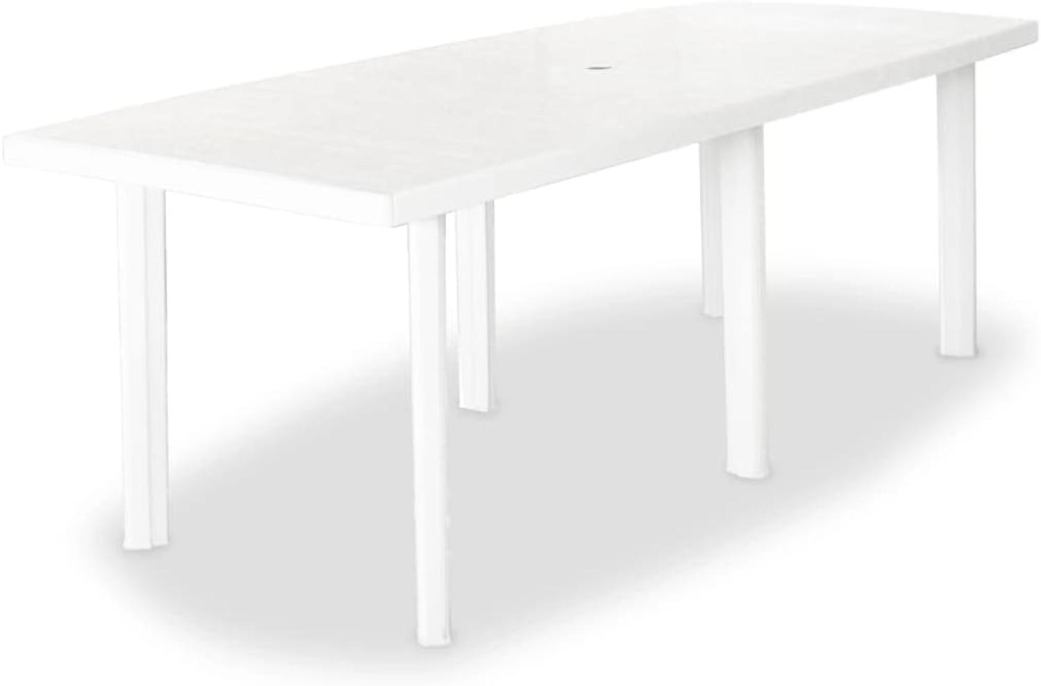 Gartentisch aus Kunststoff in Weiß 210 x 72 x 96 cm Bild 1