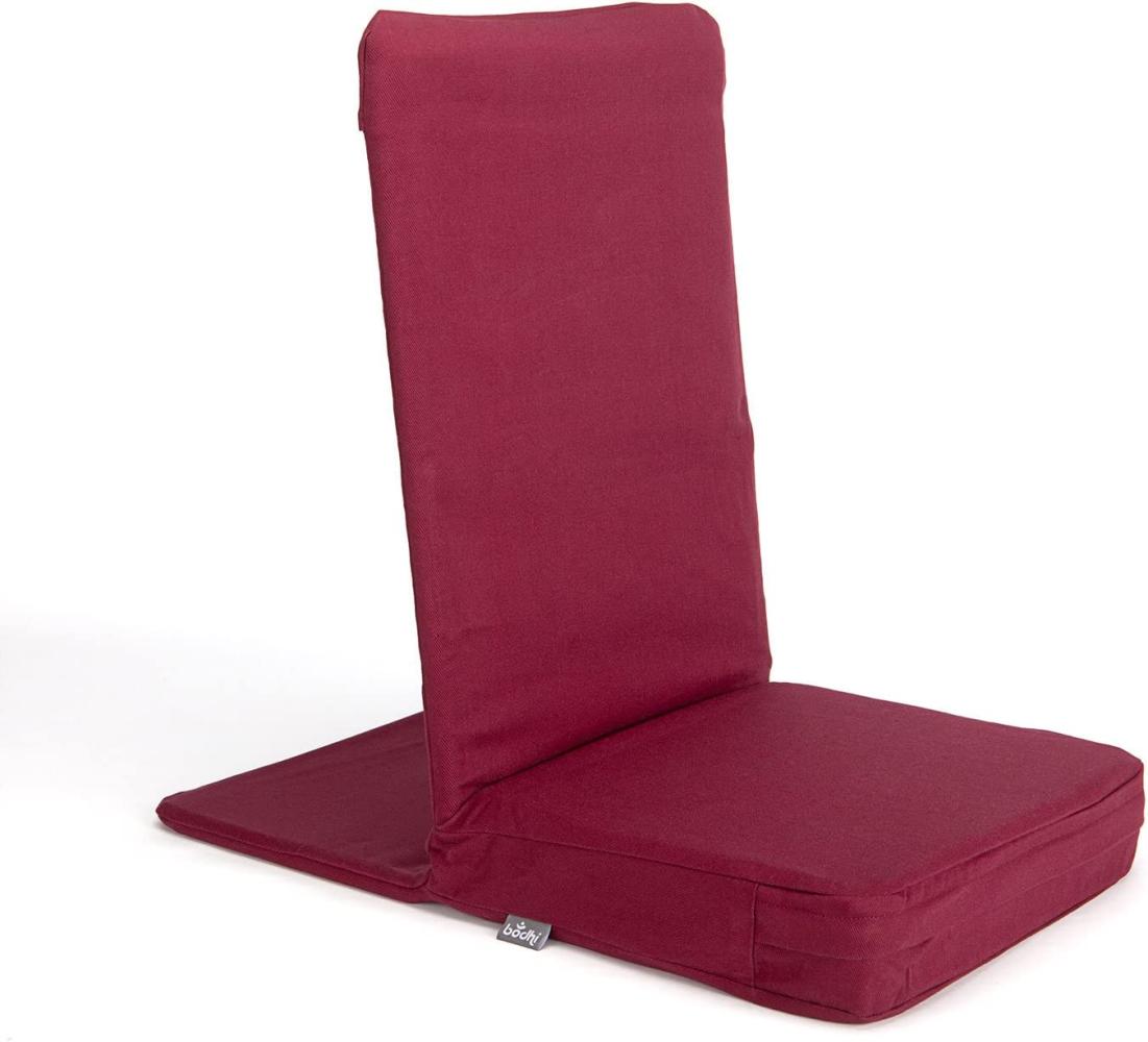 Bodhi Mandir Bodenstuhl | Meditationsstuhl mit dickem Sitzkissen | Komfortabler Bodensessel mit gepolsterter Rückenlehne | Waschbarer Bezug | Ideal für Freizeit, Yoga & Meditation (bordeaux) Bild 1
