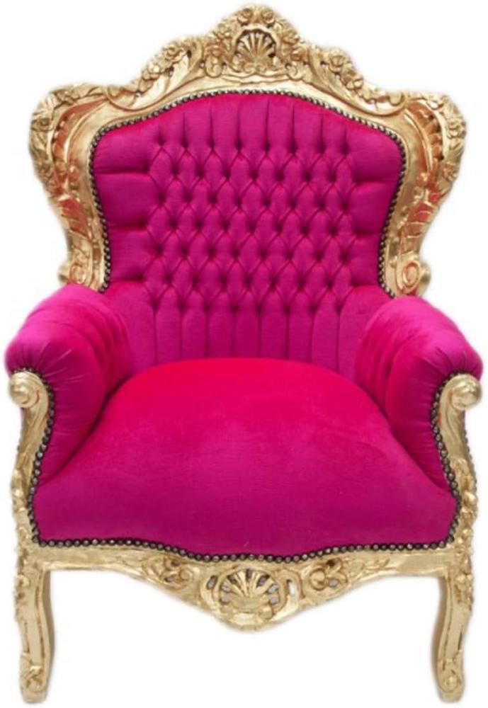 Barock Sessel "King" Pink / Gold Möbel Antik Stil Bild 1