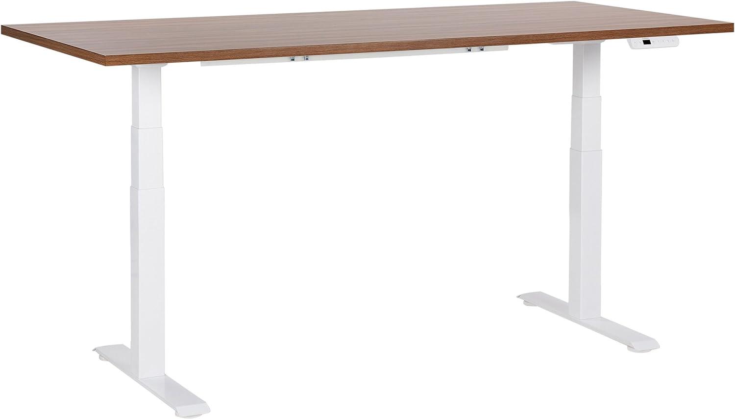 Schreibtisch braun weiß 180 x 80 cm elektrisch höhenverstellbar DESTINES Bild 1